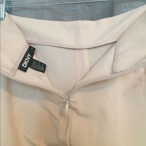 DKNY tan linen work slacks